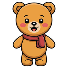  Cute little bear wearing a Santa Claus hat