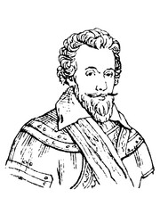 Armand de Gontaut, Baron of Biron, 1524 - 1592, a soldier, diplomat and Marshal of France, old vintage illustration, 1897