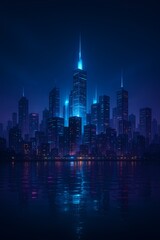 A futuristic skyline glowing with digital data lights &mdash; symbol of smart cities and progress.
