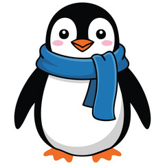 Christmas penguin character cute winter vector