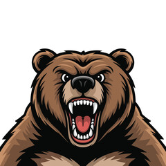 Bear mascot vector illustration isolated on white background