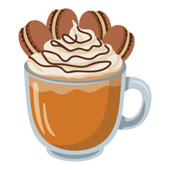 Autumn coffee drink with seasonal flavors and treats