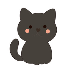 Funny Doodle Black Witch Cat Halloween Icon. Childish Positive Vibrant Colored Holiday Autumn Part Decoration. Happy Halloween Mascot Symbol Cat Animal Cute Drawn Element.