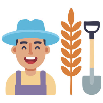 Countryside sharecropper farm worker isolated vector illustration on white background