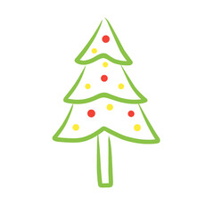 Handdrawn Christmas Pine