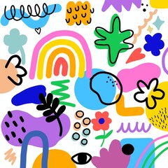 Hand drawn abstract element colorful pattern