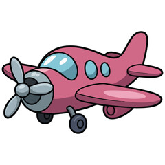 Toy airplane design for children isolated vector illustration on white background