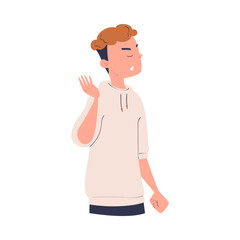 Man Character Can t Agree Arguing and Show Disagreement Vector Illustration