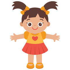 Fabric doll illustration isolated background isolated vector illustration on white background