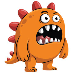 Fototapeta premium Cute monster characters big icon isolated vector illustration on white background