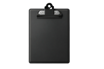 A black clipboard, top view