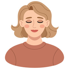 Blond woman cartoon avatar isolated vector illustration on white background