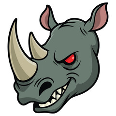 Rhinoceros head mascot design isolated vector illustration on white background