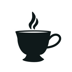 A steaming cup of coffee silhouette 