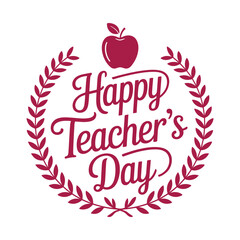 Happy Teacher's Day Typography Design . 
