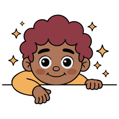 Cartoon peeping characters isolated vector illustration on white background