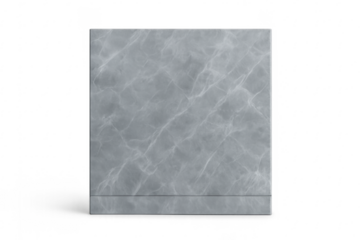 Gray marble texture square block on transparent background