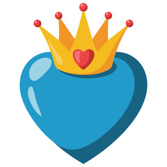 Crown with love symbol flat icon vector design valentines day pattern