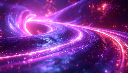 Abstract cosmic artwork depicting a swirling, glowing energy vortex within a nebula.
