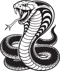 Snake or Elegant King Cobra on white background. Ideal for Business, Sport, and Game Companies