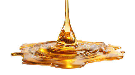 Golden liquid pouring, creating ripples