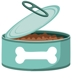 dog nutrition feeding bowl doodle isolated vector illustration on white background