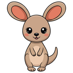 kangaroo animal australia wildlife doodle isolated vector illustration on white background