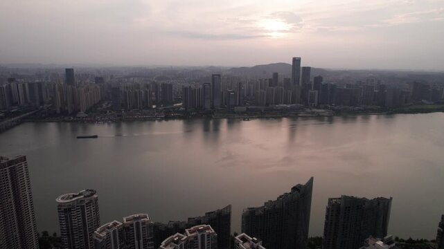 Architectural landscape of Hefei Swan Lake Business District