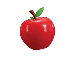 Apple icon 3d render concept of apple fruit food icon vector illustration