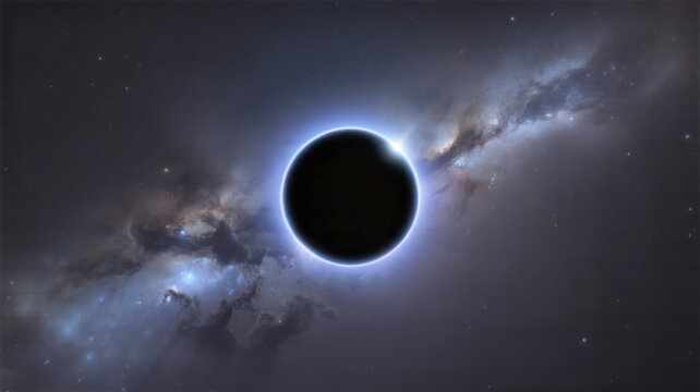Black hole with glowing accretion disk satellite