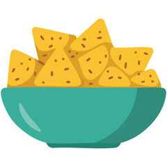 nachos chips snack food cuisine isolated vector illustration on white background