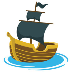 Pirate sea dog cartoon character adventure vector illustration