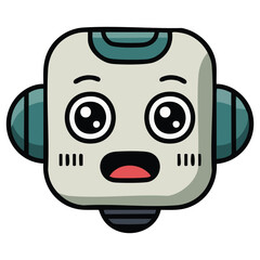 Friendly robot face vector illustration design