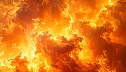Obraz premium Fiery Inferno Captivating Abstract Depiction of Heat, Energy, and Powerful Forces within a Blaze