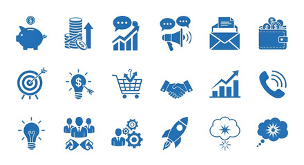 Corporate Icon Set Blue Style