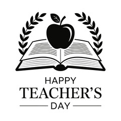 Happy Teacher's Day Typography Design . 
