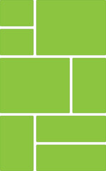 Modern collage template with green squares and white borders design