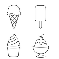 Icecream outline set four different 