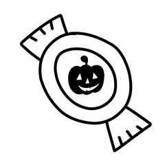 hand-drawn Halloween candy