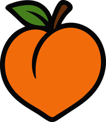 Peach Editable Vector AI File | Adobe Illustrator | Export to SVG, EPS, PDF, PNG, DXF, JPEG