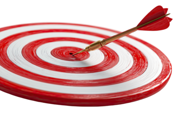 Red and white target with bullseye