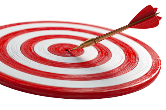 Red and white target with bullseye