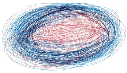 Abstract swirling colors on a circular form