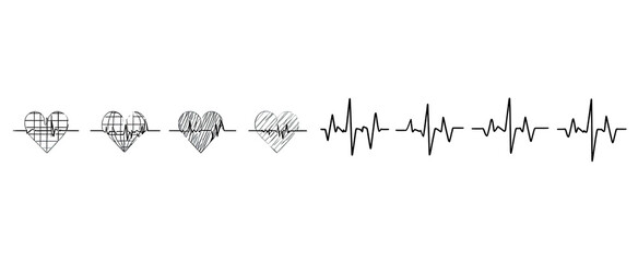 Heartbeats in grayscale, with EKG