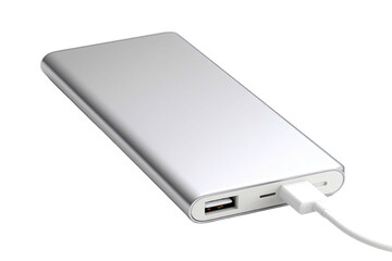 Sleek white portable battery pack