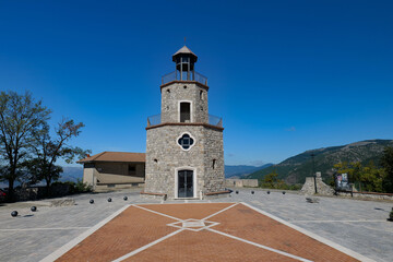 A tower as a monument in Montesano sulla Marcellana, a village in the province of Salerno, Italy.