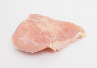 Fresh Raw Chicken Breast On White Background Ready For Cooking
