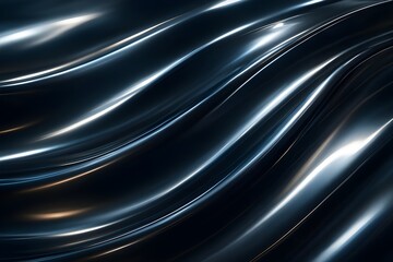 Glossy metallic abstract surface with reflective light waves