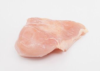 Fresh Raw Chicken Breast On White Background Ready For Cooking