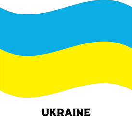 Waving Ukraine National Flag Illustration – Blue and Yellow Horizontal Bicolor Design